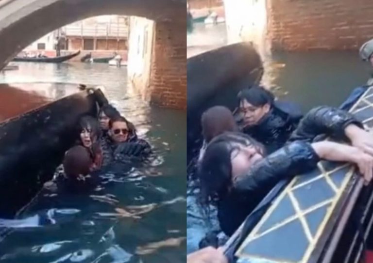 Sibuk berswafoto, beberapa pelancong jatuh gondola