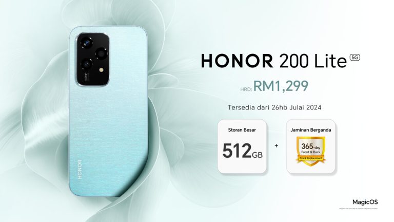 HONOR 200 Lite berharga RM1,299 dengan storan besar 512GB, penggantian skrin percuma