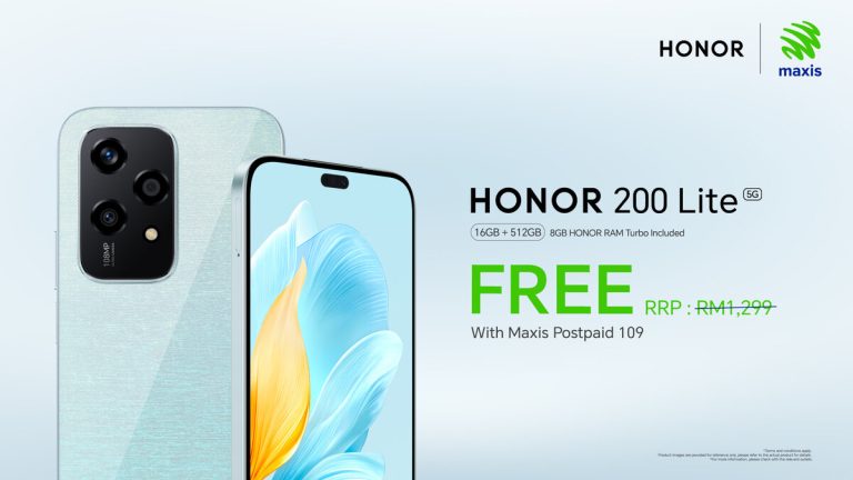 HONOR 200 Lite kini percuma dengan pelan pascabayar Maxis, jimat RM1,299