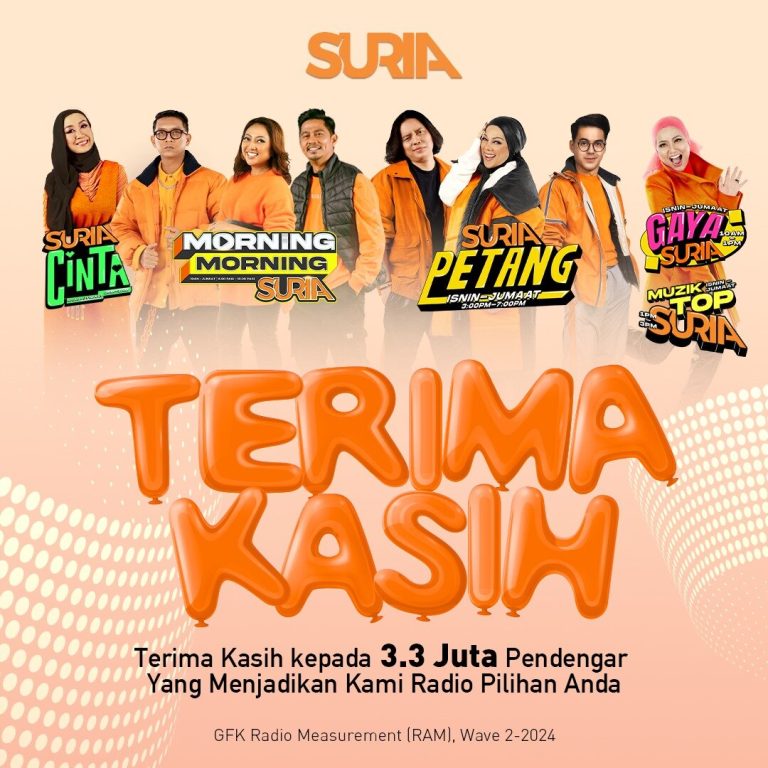 Suria FM berjaya catat lebih 3.3 juta pendengar seminggu