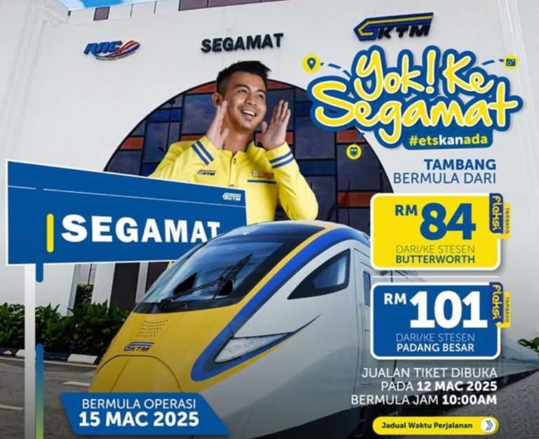 Perkhidmatan ETS dari KL Ke Segamat kini bermula, permudahkan perjalanan pengguna