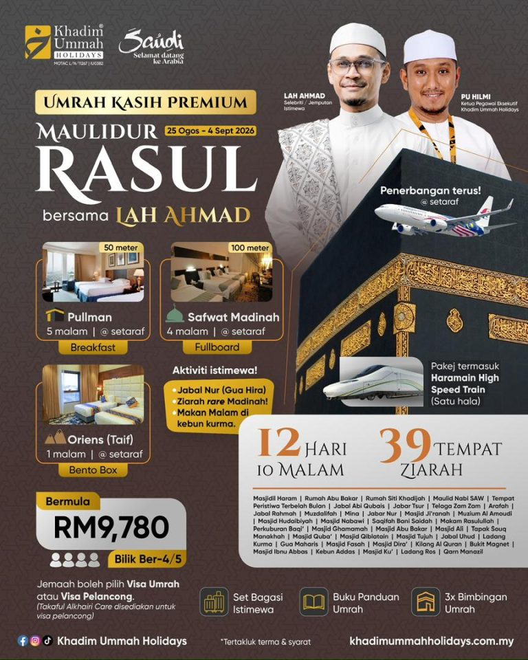 Khadim Ummah Holidays, Lah Ahmad lancar pakej Umrah Kasih Premium Maulidur Rasul 2026
