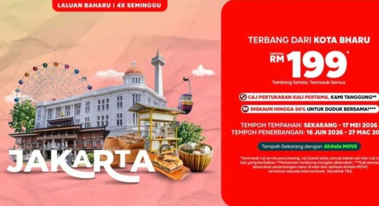 Penerbangan terus Jakarta-Kota Bharu bermula 16 Jun 2026
